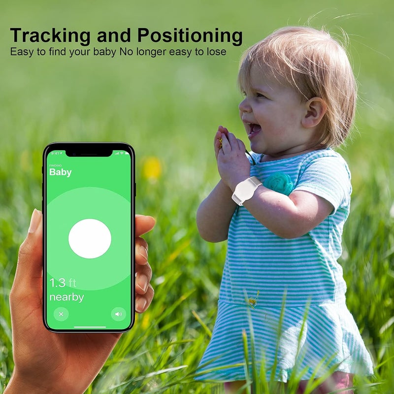 FNCOLL 2 Pack Kids Wristband for AirTag, Nylon Watch Band GPS Tracker Holder Protective Case Compatible with Apple Air Tag, Adjustable Anti-lost Bracelet for Toddler Baby Children Elders - Image 4